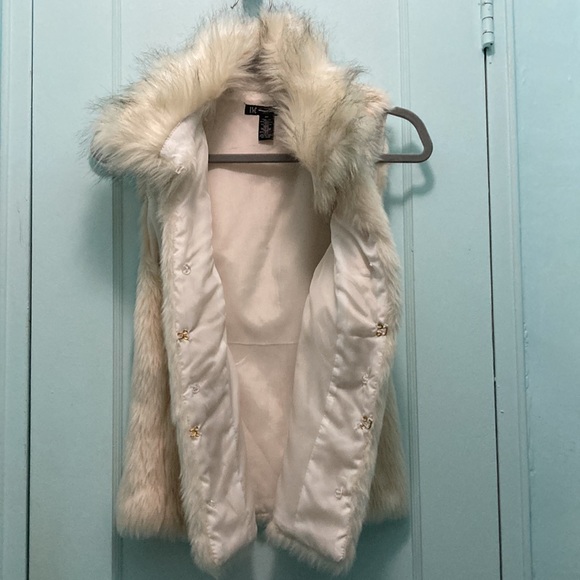 INC 2 in 1 faux fur vest - denim safari style  X-Small - Picture 13 of 16